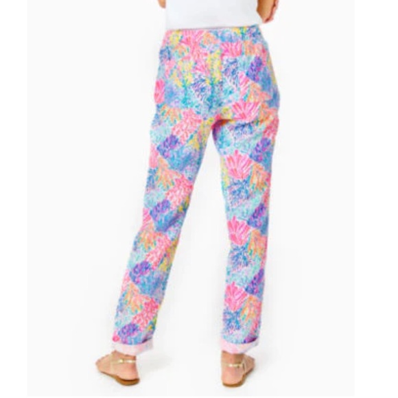 ✨NWT✨ Lilly Pulitzer 31" Taron Mid-Rise Linen Pant - Multi Splashdance Size XS - Picture 8 of 9